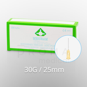 Mesoram Mikro-Injektionsnadeln, 30G / 25mm, 100Stk.