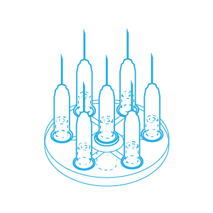 Mesoram Multi-Injektoren mit Mikro-Injektionsnadeln, Circular, 7-fach, 27G / 6mm, 36Stk.
