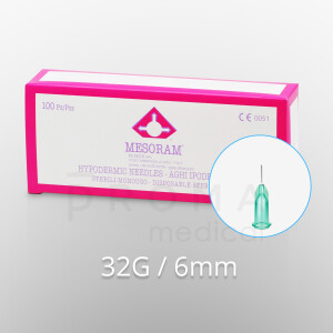 Mesoram Mikro-Injektionsnadeln, 32G / 6mm, 100Stk.