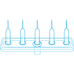 Mesoram Multi-Injektoren mit Mikro-Injektionsnadeln, Linear, 5-fach, 30G / 4mm, 36Stk.