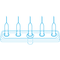 Mesoram Multi-Injektoren mit Mikro-Injektionsnadeln, Linear, 5-fach, 30G / 4mm, 36Stk.