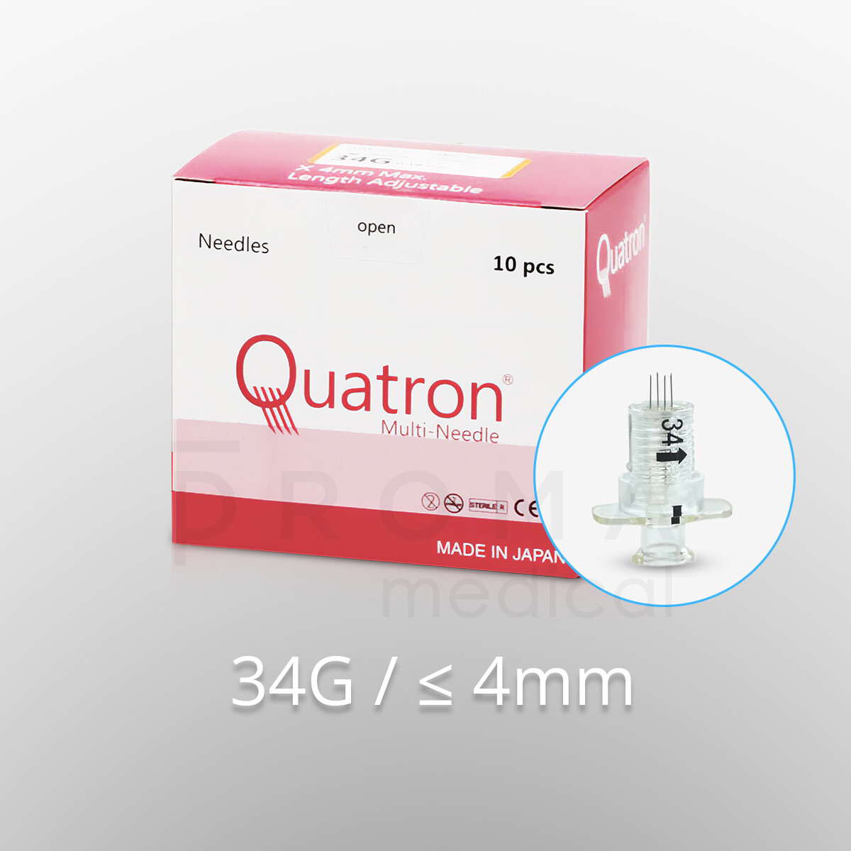 Quatron Multi-Injektionsnadeln, 34G / bis 4mm, 10 Stk.