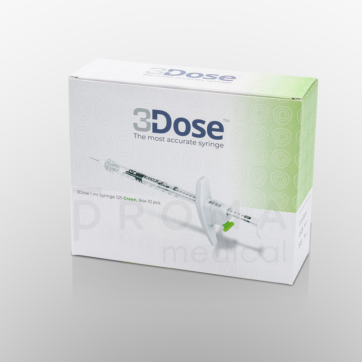 3Dose Fein-Dosierspritzen, 125 Green, 1ml, 10 Stk.