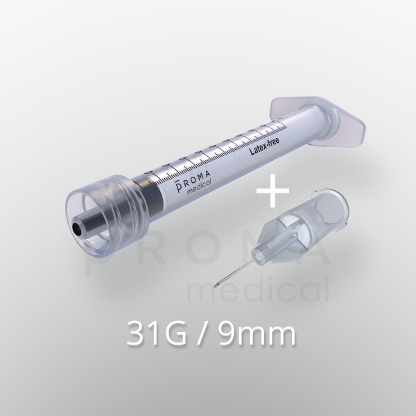 LDS Injektionssystem, 31G, 9mm, 1 Kombi-Paket mit je 100 Stück