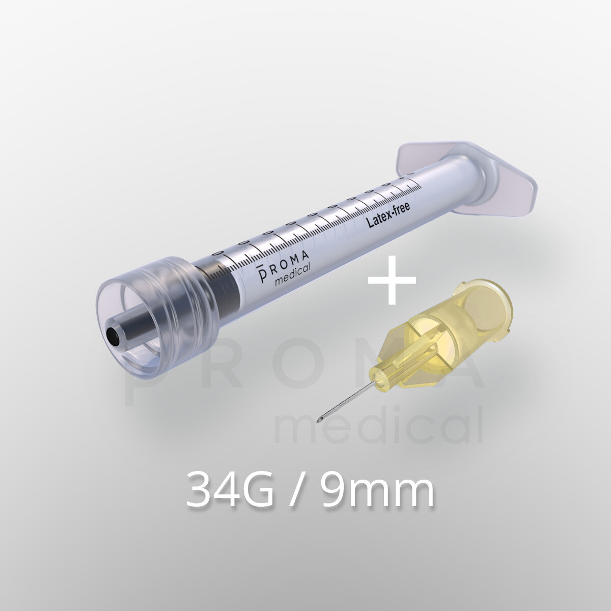 LDS Injektionssystem, 34G, 9mm, 1 Kombi-Paket mit je 100...