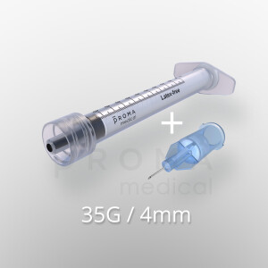 Proma inject LDS Injektionssystem, 35G, 4mm, 1 Kombi-Paket mit je 100 Stück