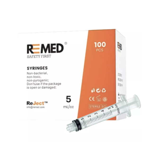 ReMed - Einmalspritzen, Luer Lock, 5ml, 100Stk.